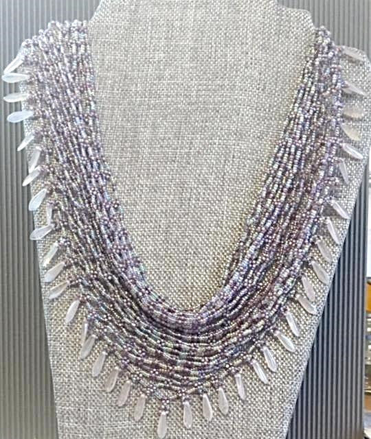 Beaded Scarf,  purple/lavender