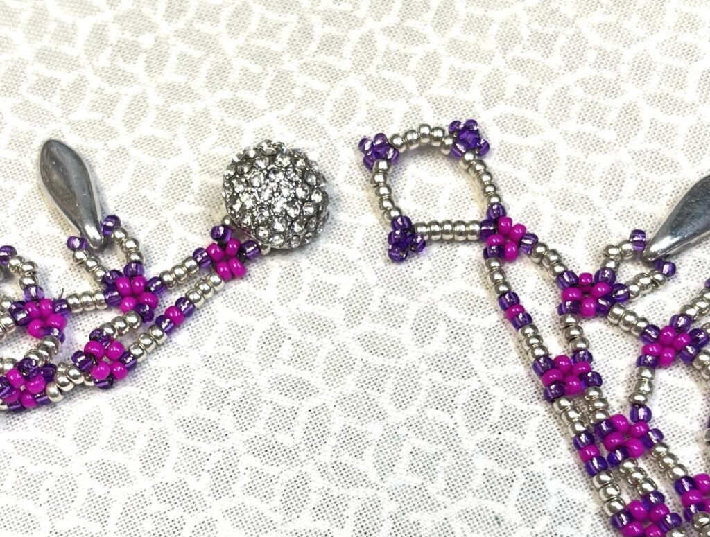 Beaded Scarf, hot pink/purple